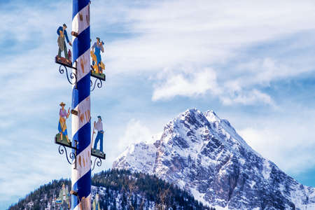 typical bavarian maypole - closeup - photoの写真素材