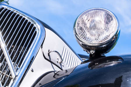 headlight of an oldtimer - closeup