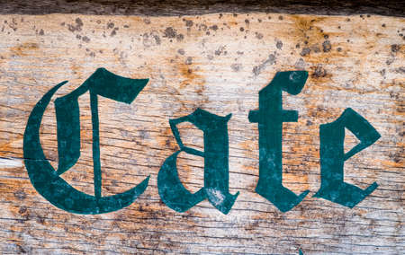 old cafe sign - close upの写真素材
