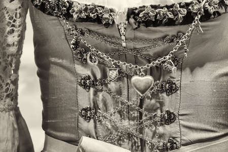 part of a typical bavarian dirndlの写真素材