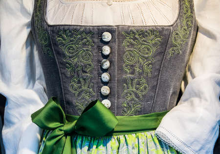 part of a typical bavarian dirndlの写真素材