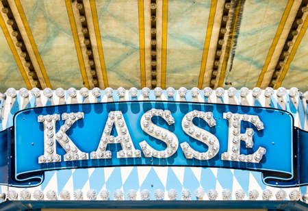 german cash point sign - translation: cash pointの写真素材