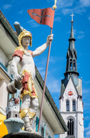 famous historic statue in bad toelz - bavaria - germany - pfleger winzererのeditorial素材