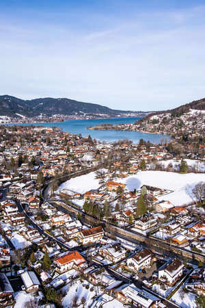 the village rottach-egern at the tegernsee lake - bavaria - germanyの写真素材