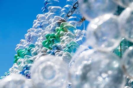 large group of empty plastic bottles