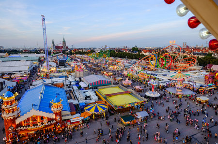 MUNICH, GERMANY - SEPTEMBER 22 - People at the Oktoberfest - the world greatest fair - the photo was taken at September 22, 2016 in Munich (Germany).のeditorial素材