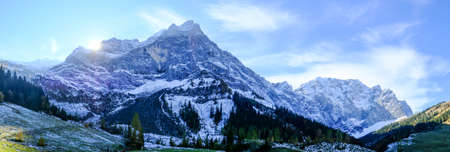 karwendel mountains in austria - small valley called eng alm