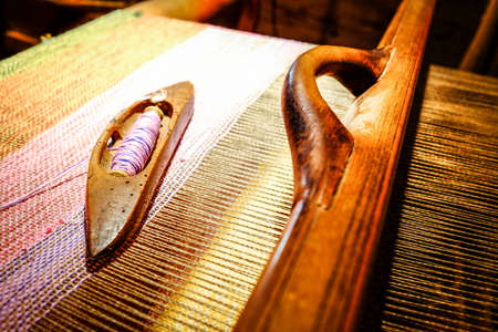 old weaving loom - closeup - photoの写真素材