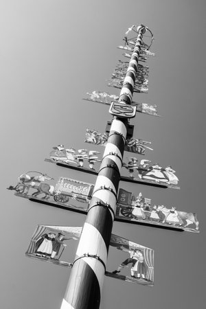 typical bavarian maypole - closeup - photoのeditorial素材