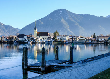 famous tegernsee lake in bavaria - germanyのeditorial素材