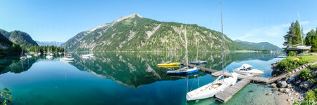 achensee in austria - pertisau - mountainのeditorial素材