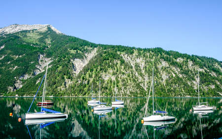 achensee in austria - pertisau - mountainの写真素材