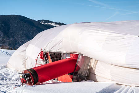 cabin of a hot air airship at the startup