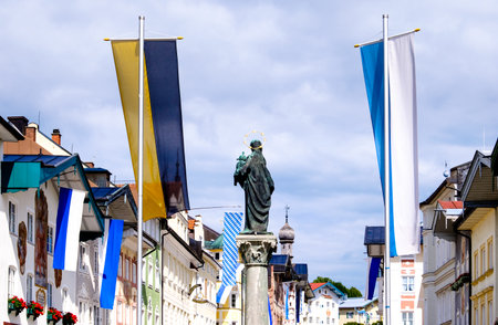 old town of the famous village bad toelz in bavaria - germanyのeditorial素材