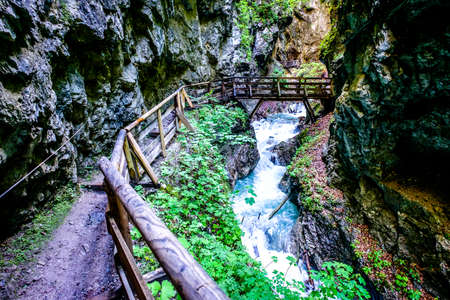 famous wolfsklamm (wolfs-gorge) in austriaの写真素材