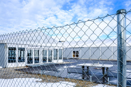 new gray mobile home containerのeditorial素材