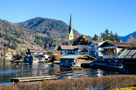 famous tegernsee lake in bavaria - germanyの写真素材