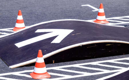new arrow sign at at a street