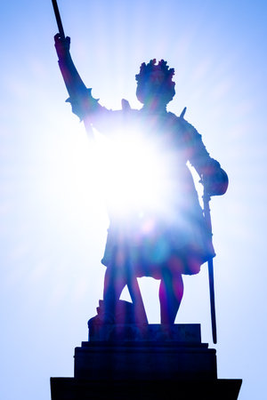 famous historic statue in bad toelz - bavaria - germany - pfleger winzererのeditorial素材