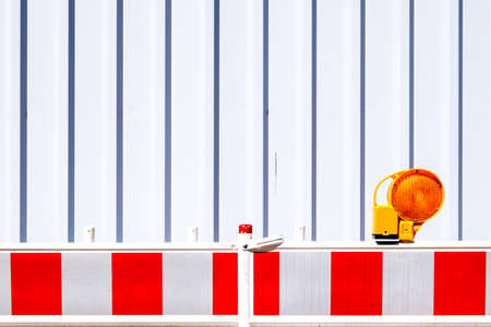 modern security barrier at a construction siteの写真素材