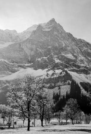 karwendel mountains in austria - small valley called eng alm