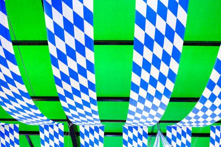 typical decoration at a oktoberfest tent in munich - germanyの写真素材