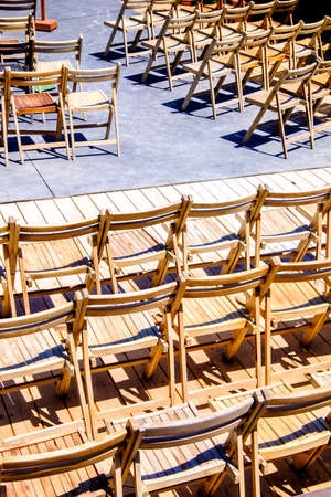 rows of chairs at a concertの写真素材