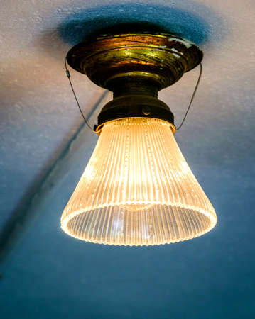 old lamp at the ceilingの写真素材