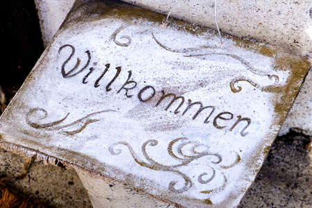 old fashioned welcome sign - germanyの写真素材