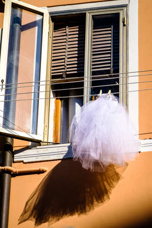 drying clothes in italy - photoの写真素材