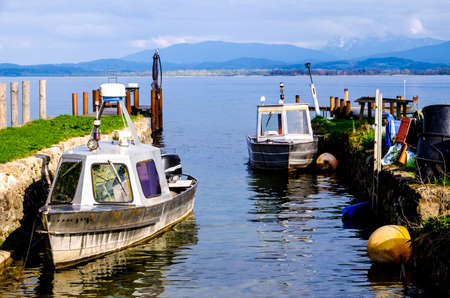 famous chiemsee lake in bavaria - germanyの写真素材