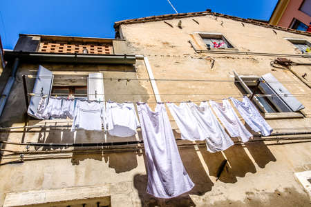 drying clothes in italy - photoの写真素材