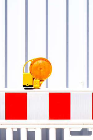 modern security barrier at a construction siteの写真素材