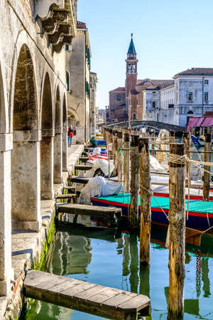 old town of chioggia in italyの写真素材