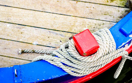 old bollard - cleat at a sailboatの写真素材