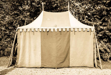 beautiful old tent at a parkの写真素材