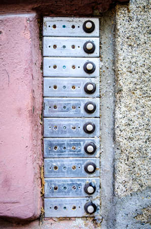 old bell button - close up  - with space for textの写真素材