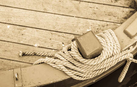 old bollard - cleat at a sailboat