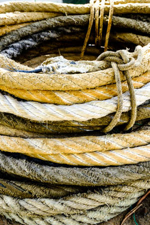old ropes - closeup - photo - nice backgroundの写真素材