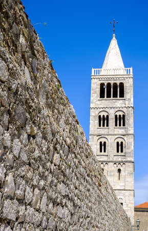 old town of rab in croatiaの写真素材