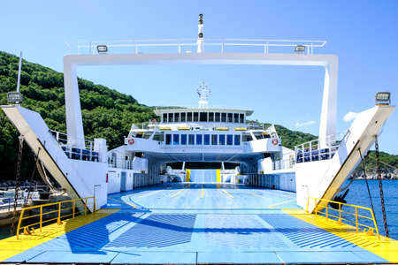 part of a modern car ferryの写真素材