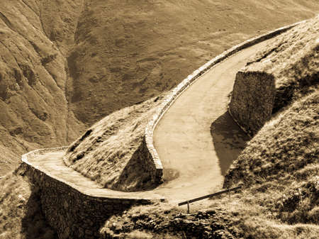 country road at the european alpsの写真素材