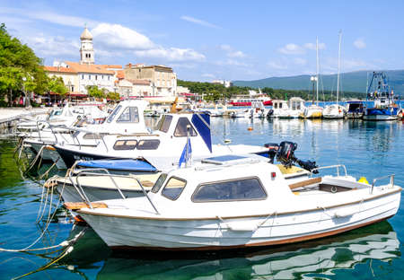 old town of krk on the croatian island krkの写真素材