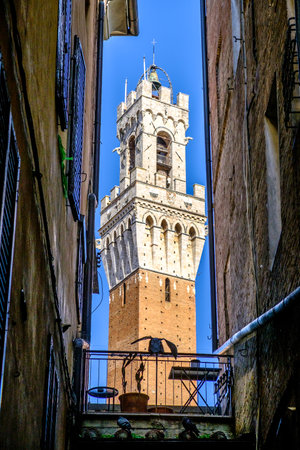 Torre del Mangia in siena - italyのeditorial素材