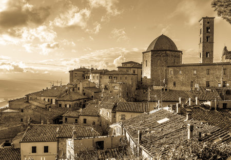 old town of volterra - italyのeditorial素材