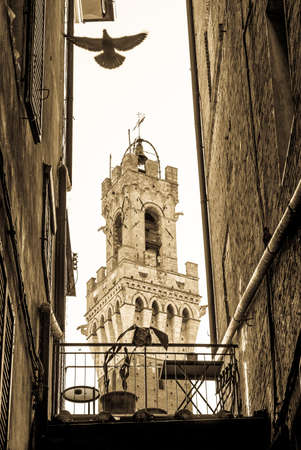 Torre del Mangia in siena - italyのeditorial素材