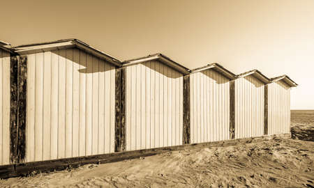 locker rooms at a beachの写真素材