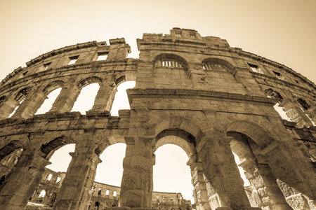 Roman Amphitheater Pula,Istria, Croatiaのeditorial素材