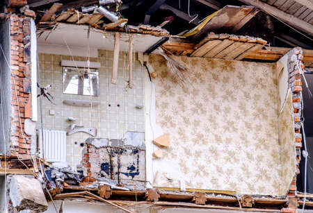 demolishing at a construction siteの写真素材