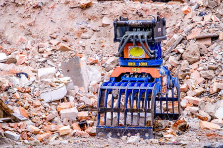 demolishing at a construction siteの写真素材